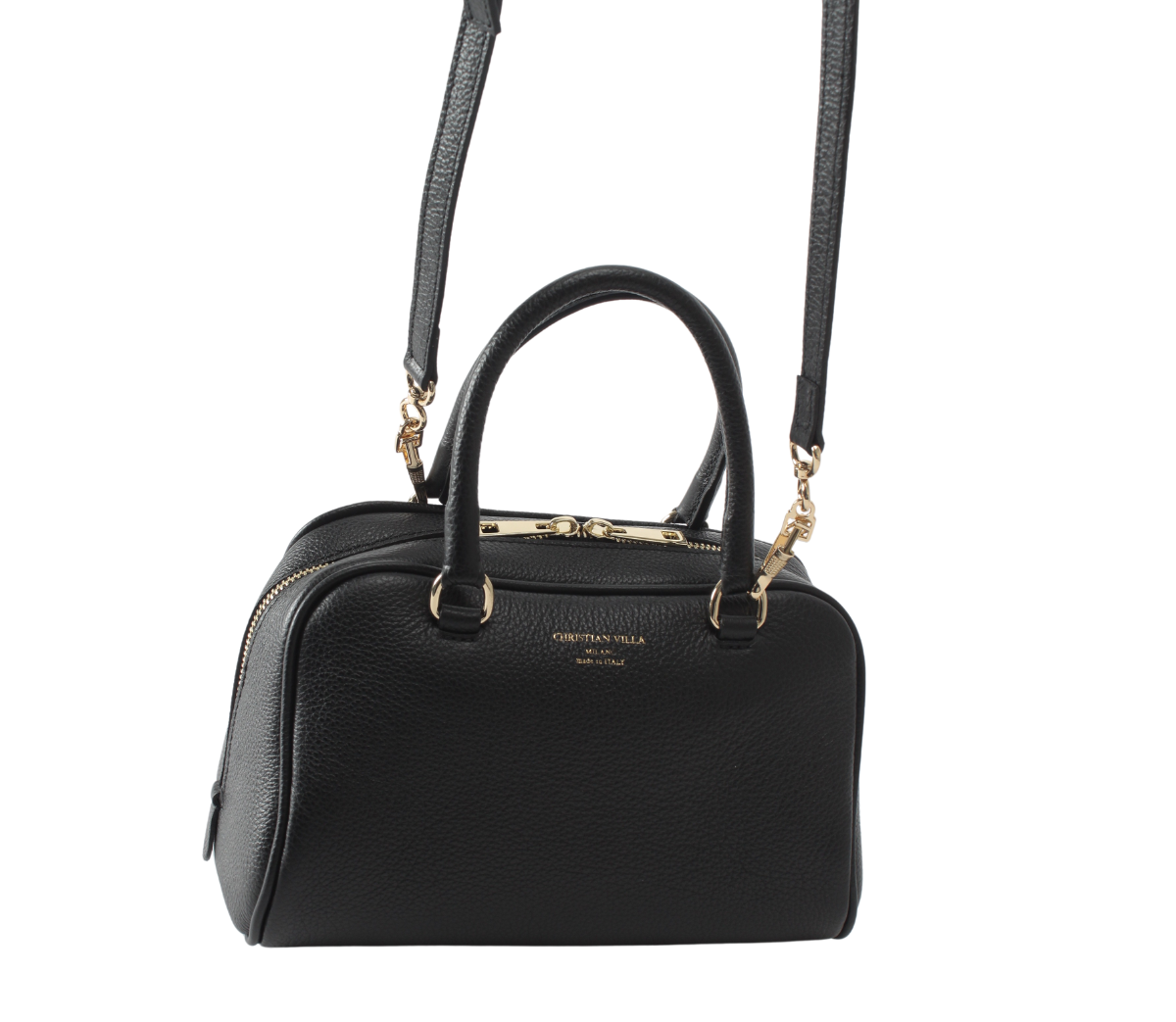 Iris Medium Black – Borsa Boston iconica dal fascino milanese