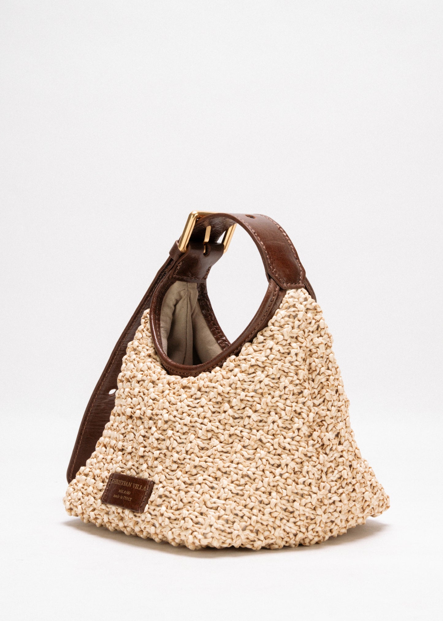 【新作】Alma Mini ナチュラルブラウン - ストローマクラメバッグ