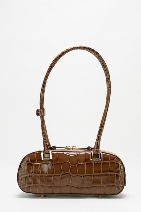 Anais Small Brown Cocco Leather – Elegant Everyday Shoulder Bag