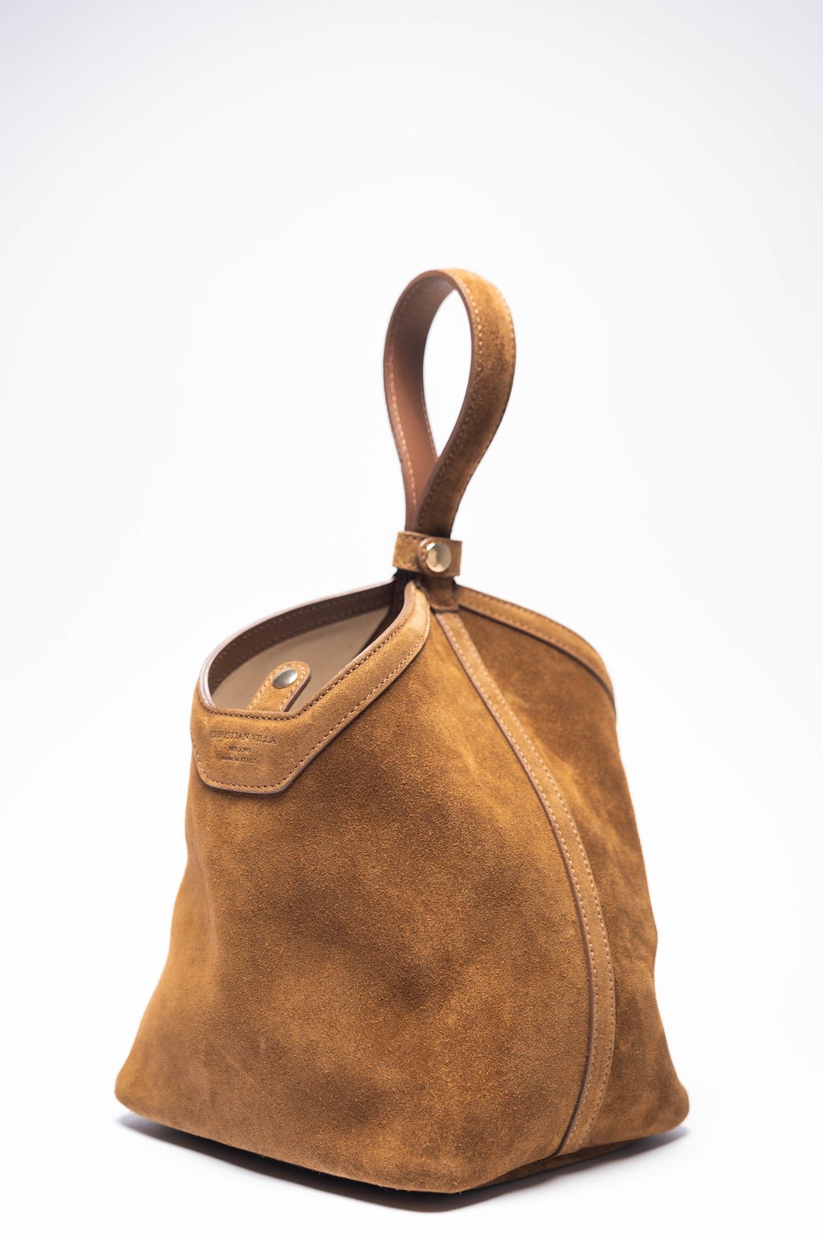 Silvya Medium Tobacco Suede – Urban style leather bag with modern lines