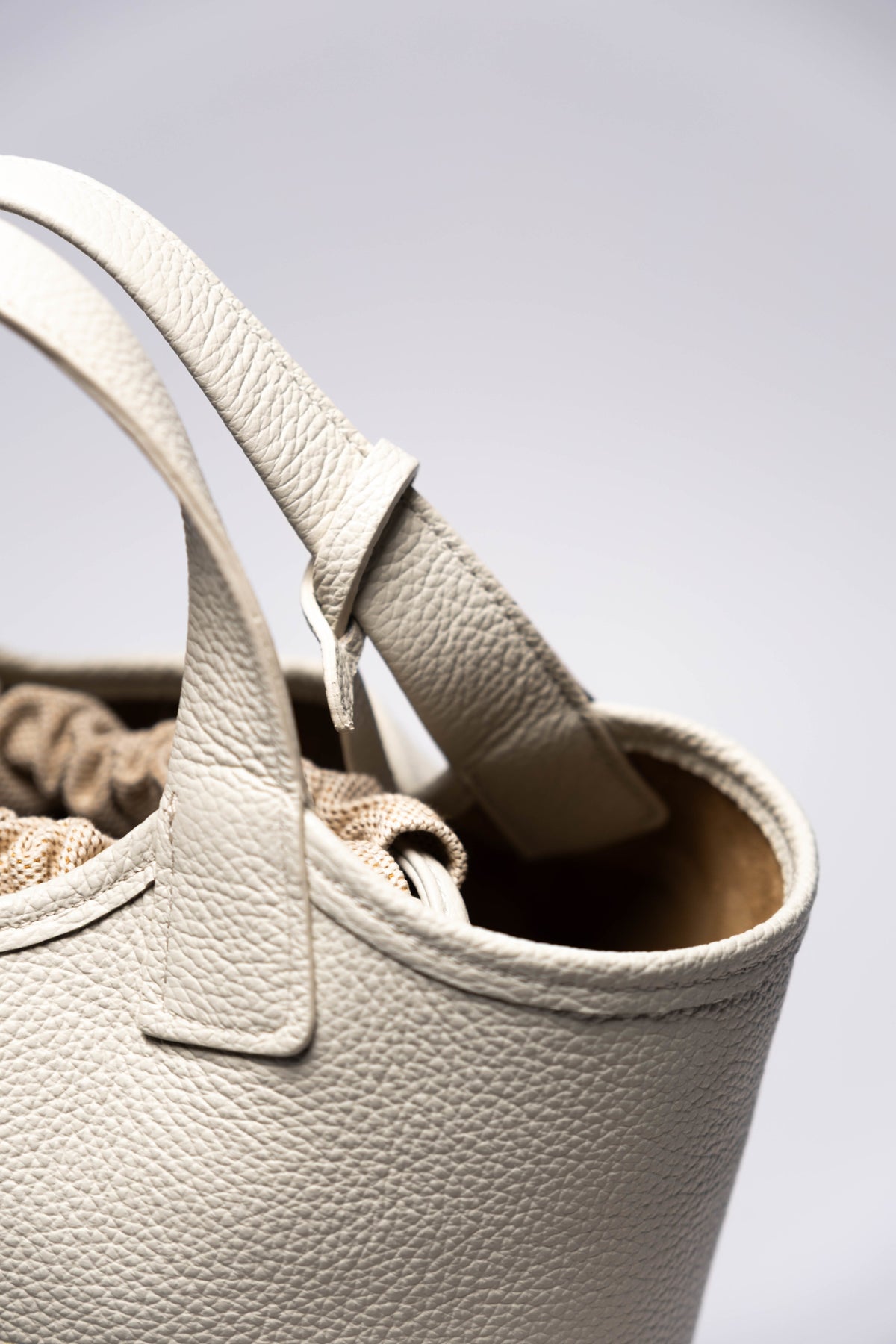 Sara Medium White & Beige Suede - Reversible Tote bag