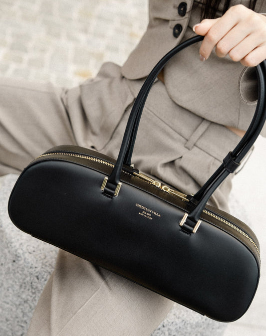 Anais Large Black Hero Leather – Elegant Spacious Shoulder Bag