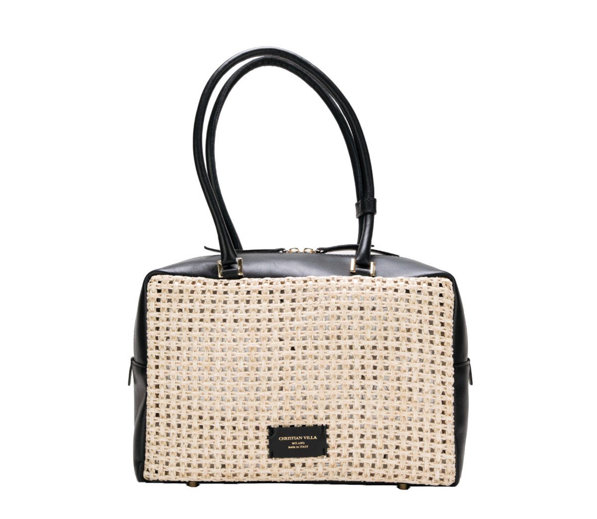 [New] Selina Large Natural Black – Raffia macramé summer bag