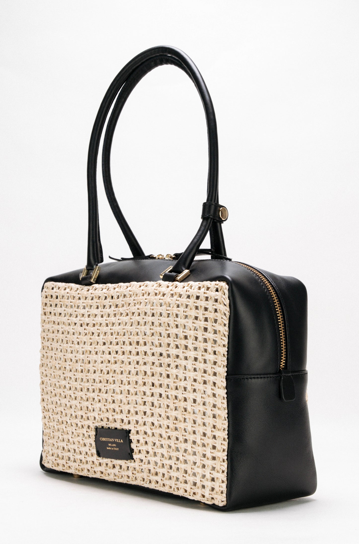 [New] Selina Large Natural Black – Raffia macramé summer bag