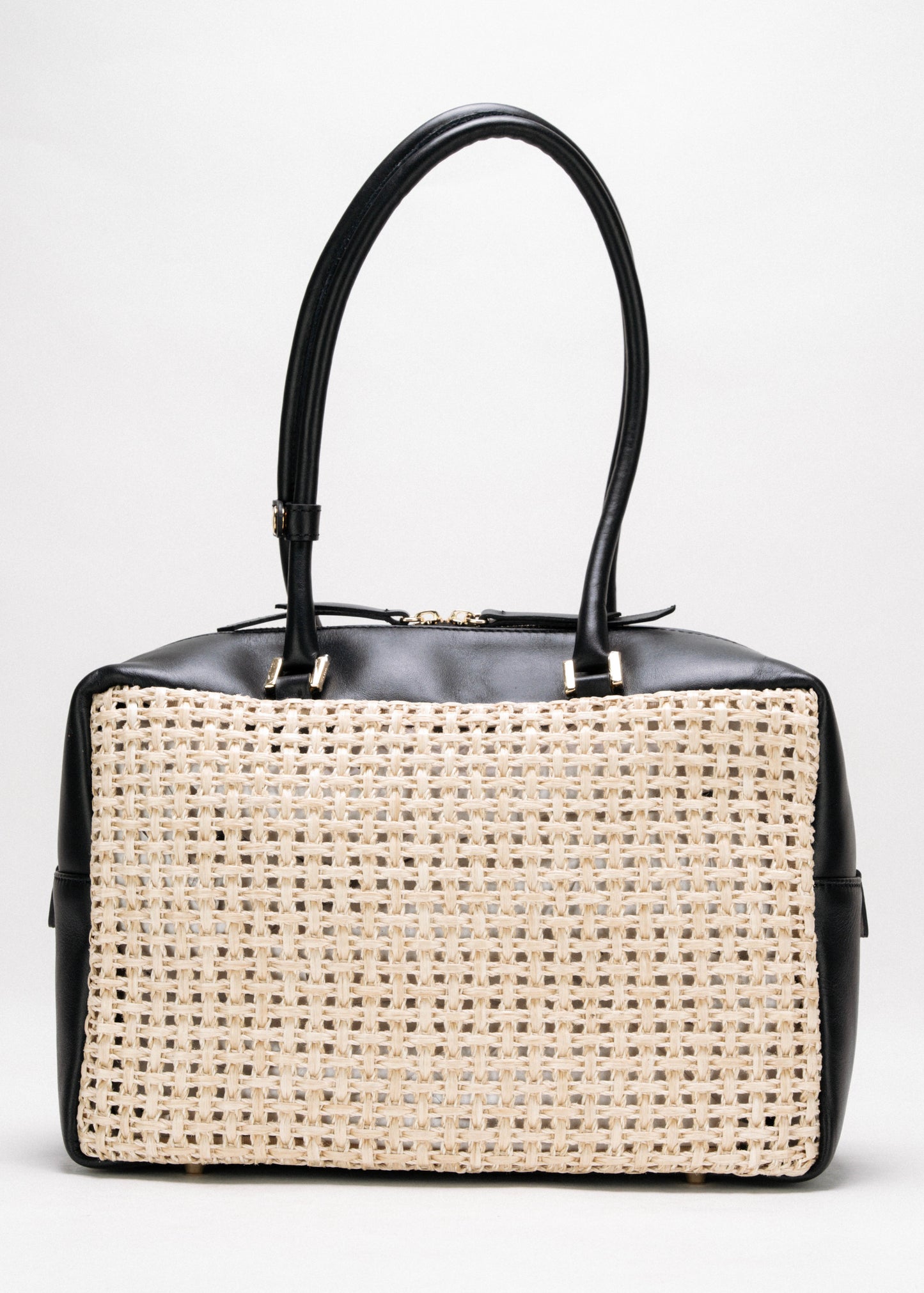 [New] Selina Large Natural Black – Raffia macramé summer bag