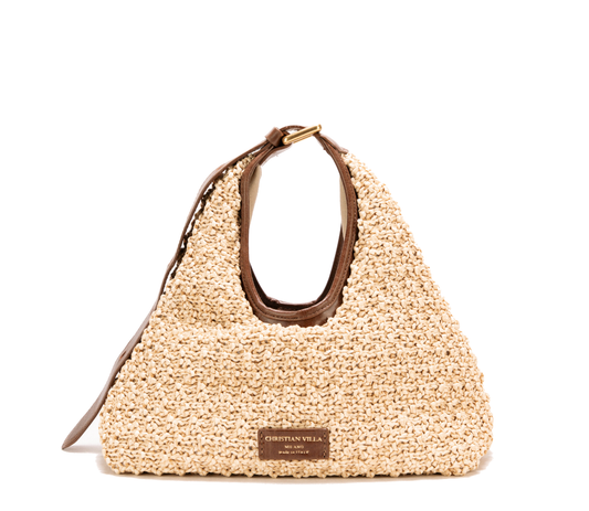 [Novità] Alma Small Natural Brown - Borsa in paglia macramè