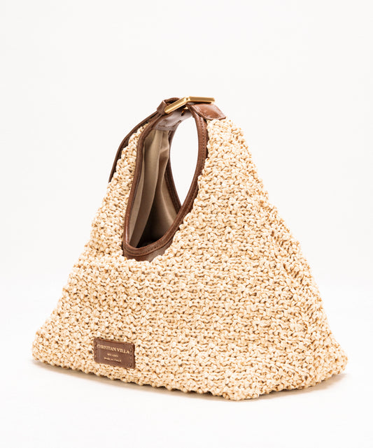 [Novità] Alma Small Natural Brown - Borsa in paglia macramè