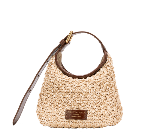 [Novità] Alma Mini Marrone Naturale - Borsa in Paglia Macramè