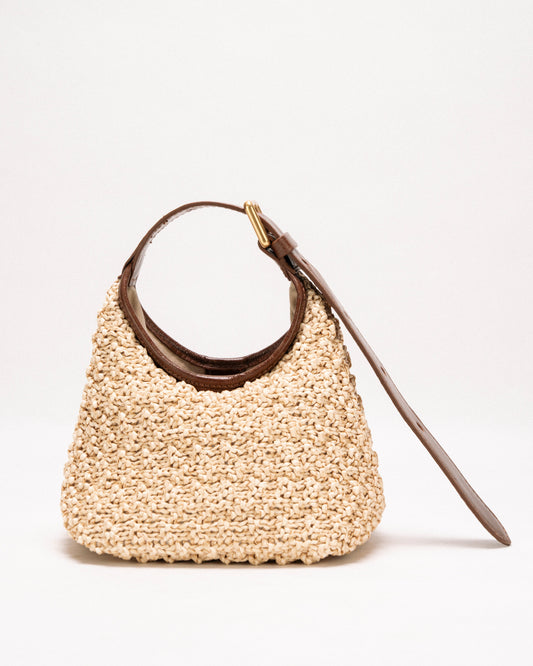 [Novità] Alma Mini Marrone Naturale - Borsa in Paglia Macramè
