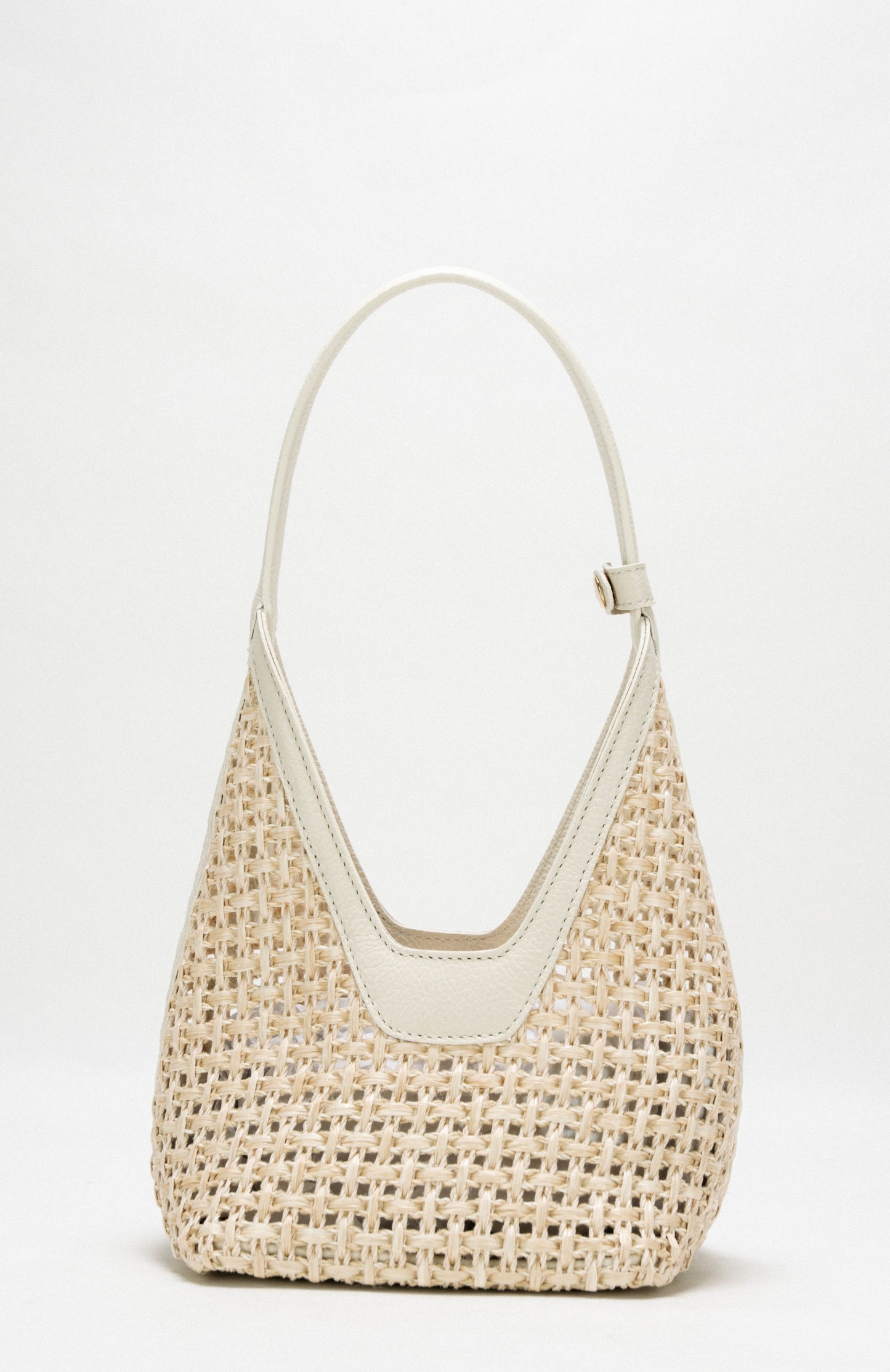 [Nuovo] Borsa Silvya Small Natural White - Rafia Macramé