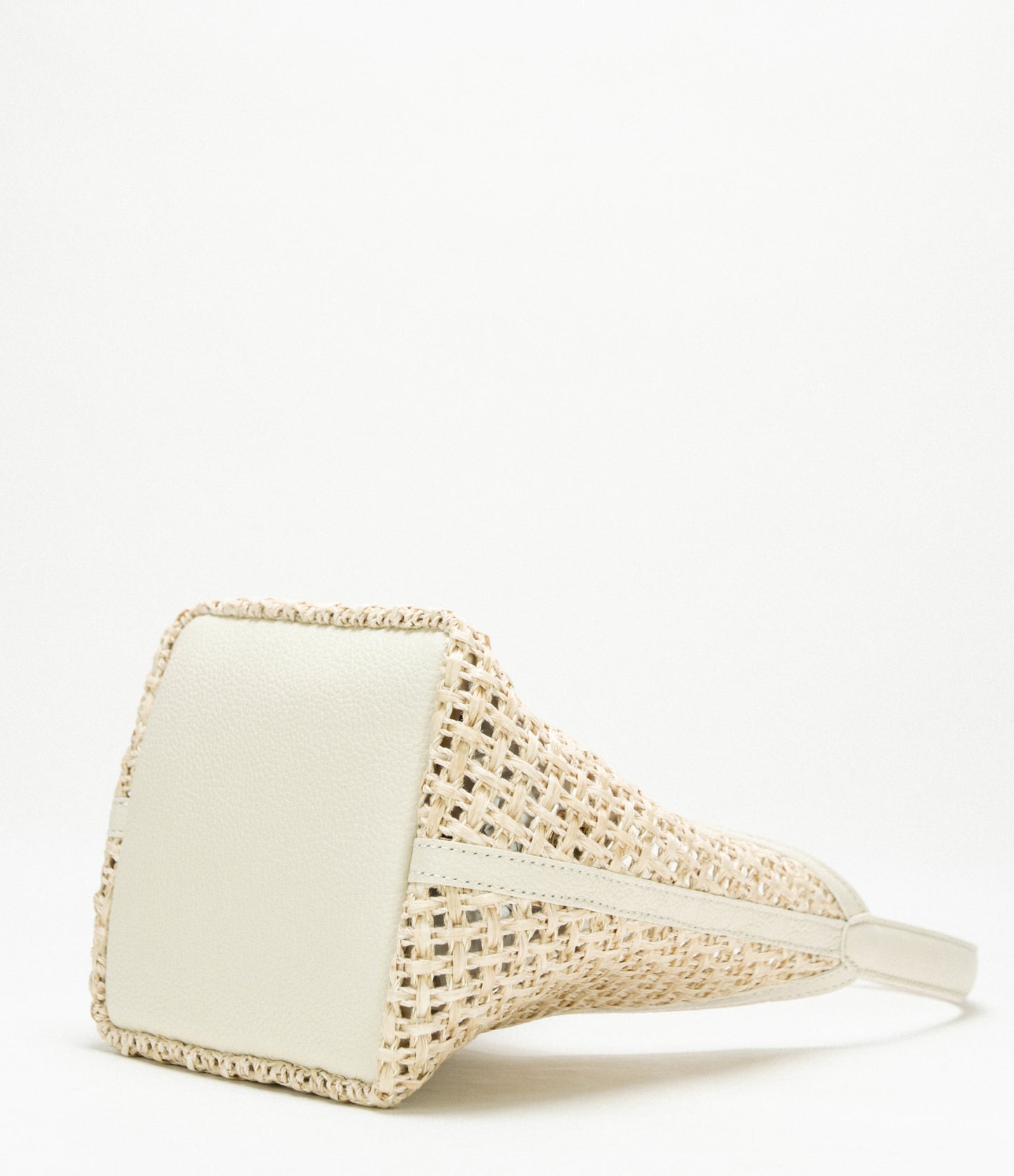 [Nuovo] Borsa Silvya Small Natural White - Rafia Macramé