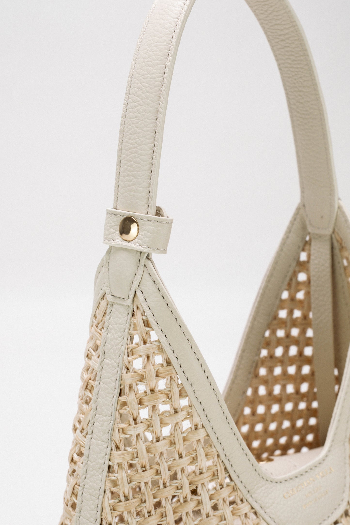 [Nuovo] Borsa Silvya Small Natural White - Rafia Macramé