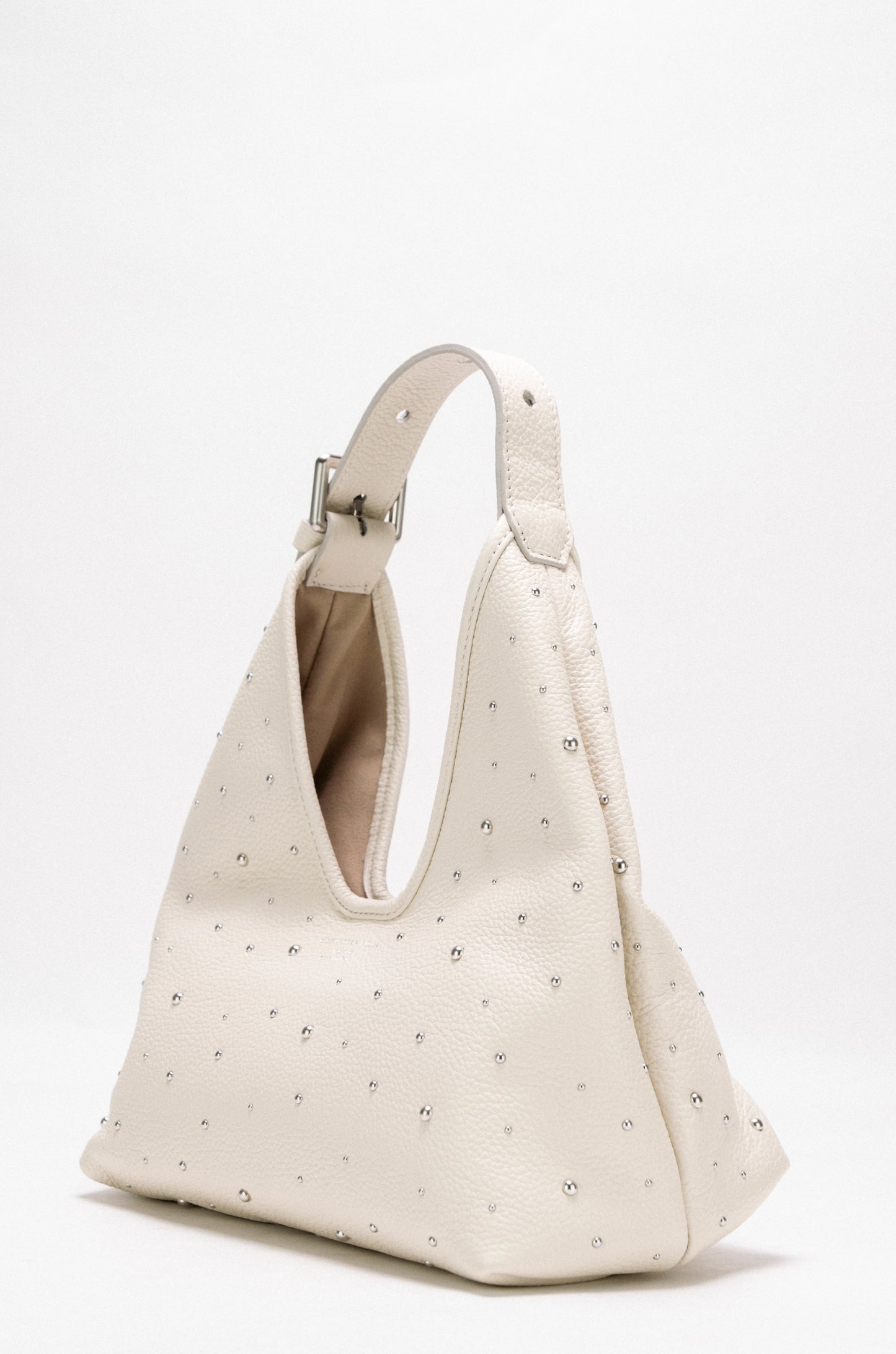 【新作】アルマ スモール ホワイトスタッズ - モダンでエレガントな軽量レザーバッグ