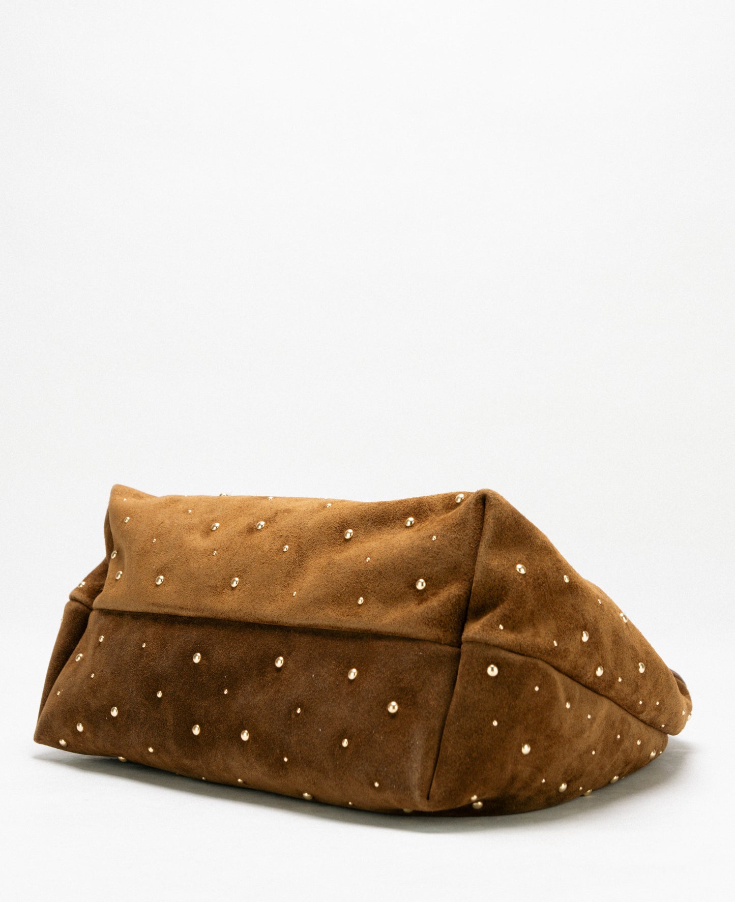 【新作】アルマ ラージ ブラウン スタッズ - モダンなエレガンスを備えた軽量スエードバッグ