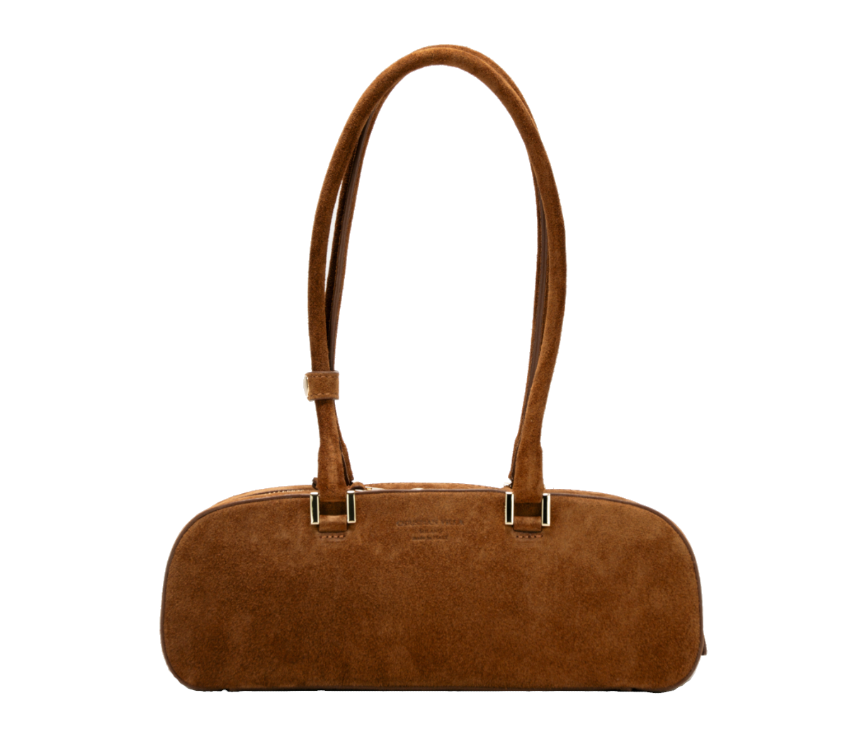 [Nuova] Anais Medium Cognac Borsa elegante in suede dal fascino raffinato
