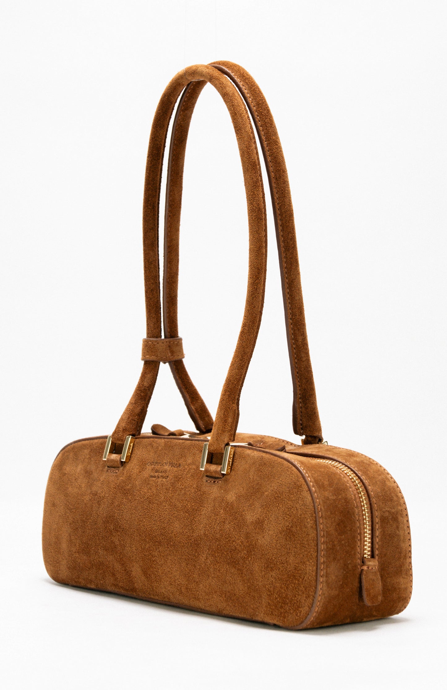 [Nuova] Anais Medium Cognac Borsa elegante in suede dal fascino raffinato