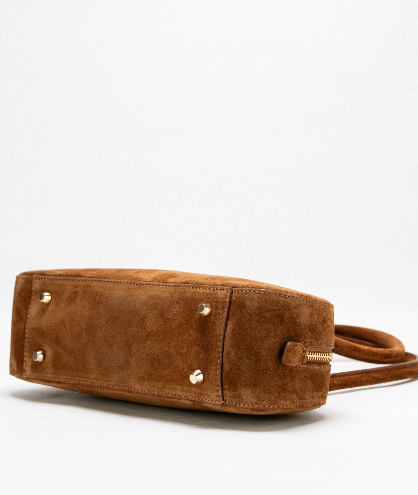 [Nuova] Anais Medium Cognac Borsa elegante in suede dal fascino raffinato