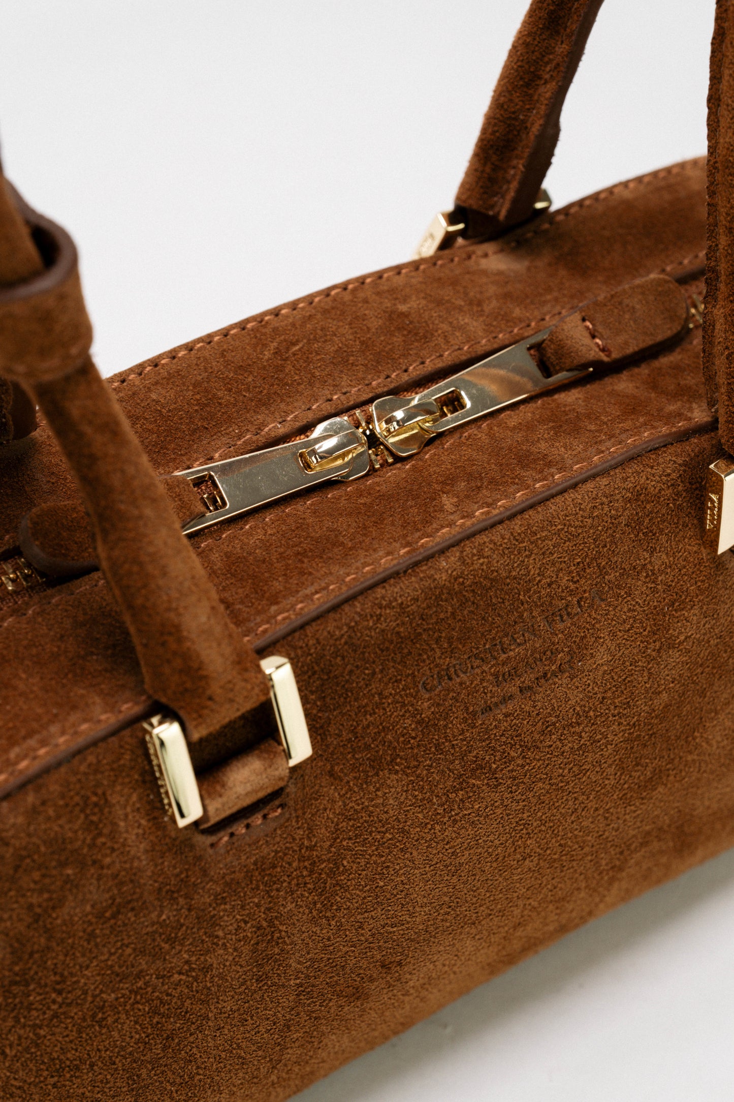 [Nuova] Anais Medium Cognac Borsa elegante in suede dal fascino raffinato