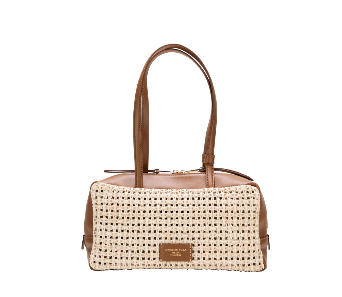 【新作】セリーナ スモール ナチュラルブラウン - ラフィアマクラメバッグ