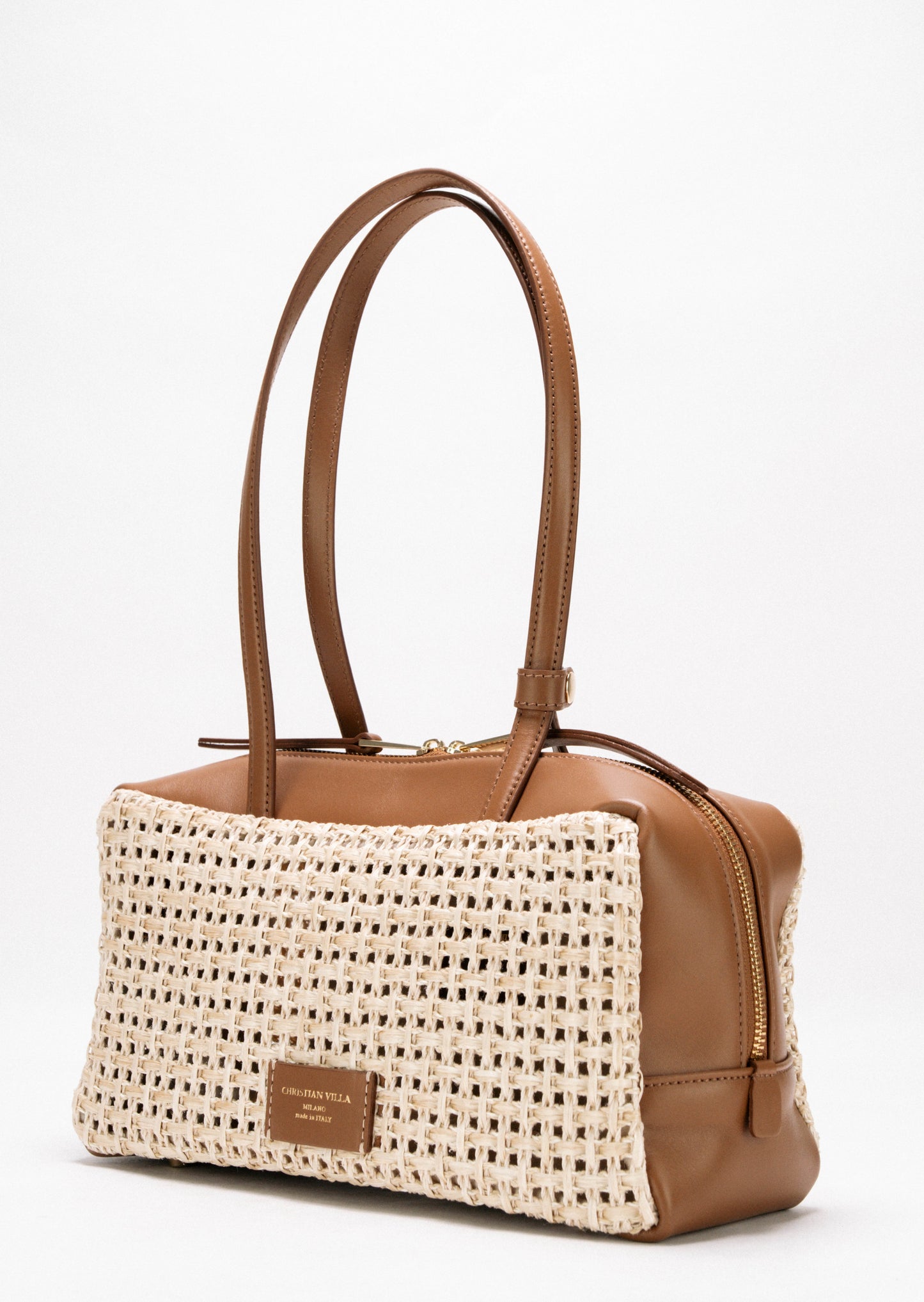 【新作】セリーナ スモール ナチュラルブラウン - ラフィアマクラメバッグ