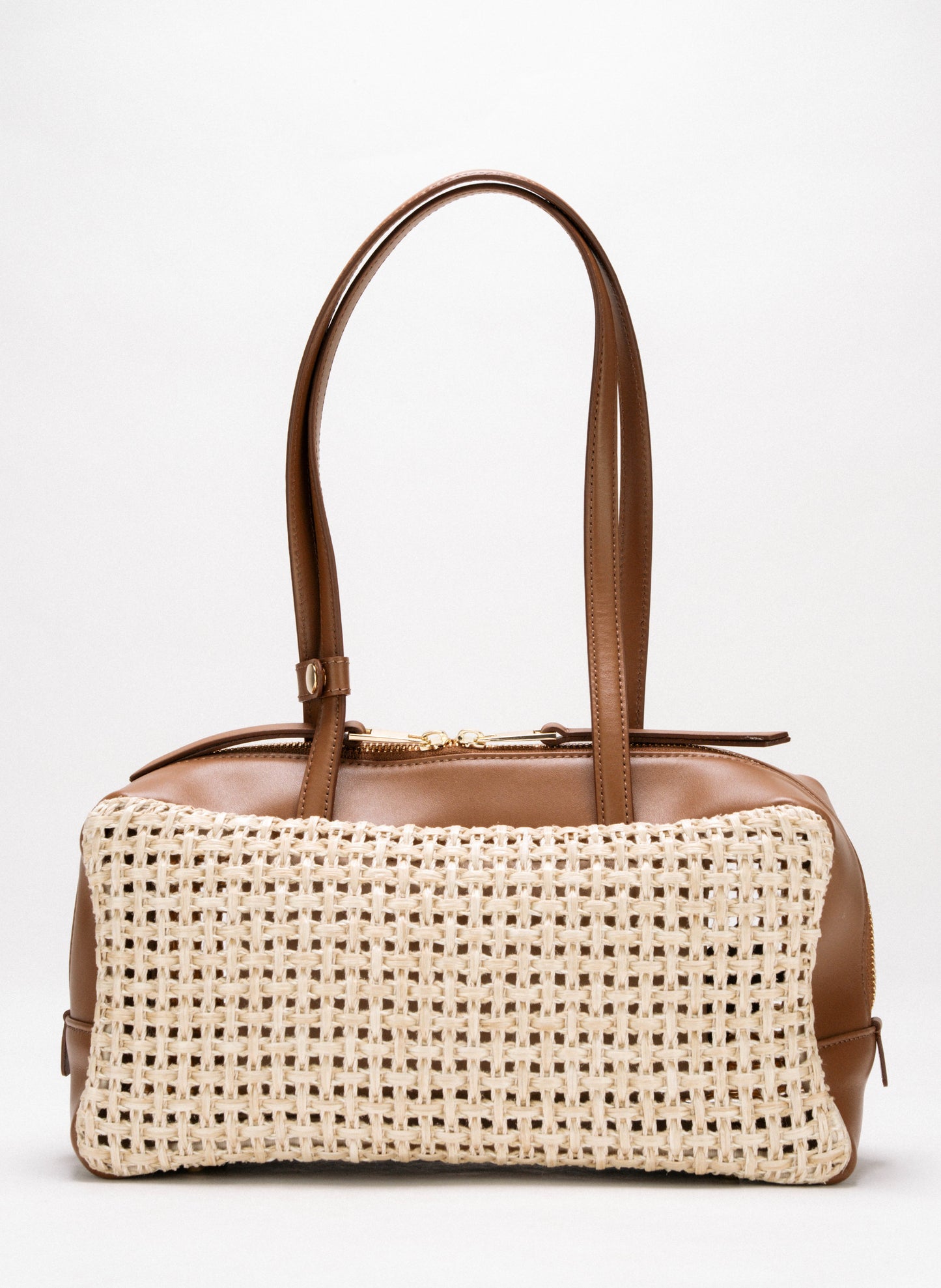 【新作】セリーナ スモール ナチュラルブラウン - ラフィアマクラメバッグ