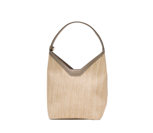 [Novità] Silvya Large Natural Grey - Borsa in rafia macramè