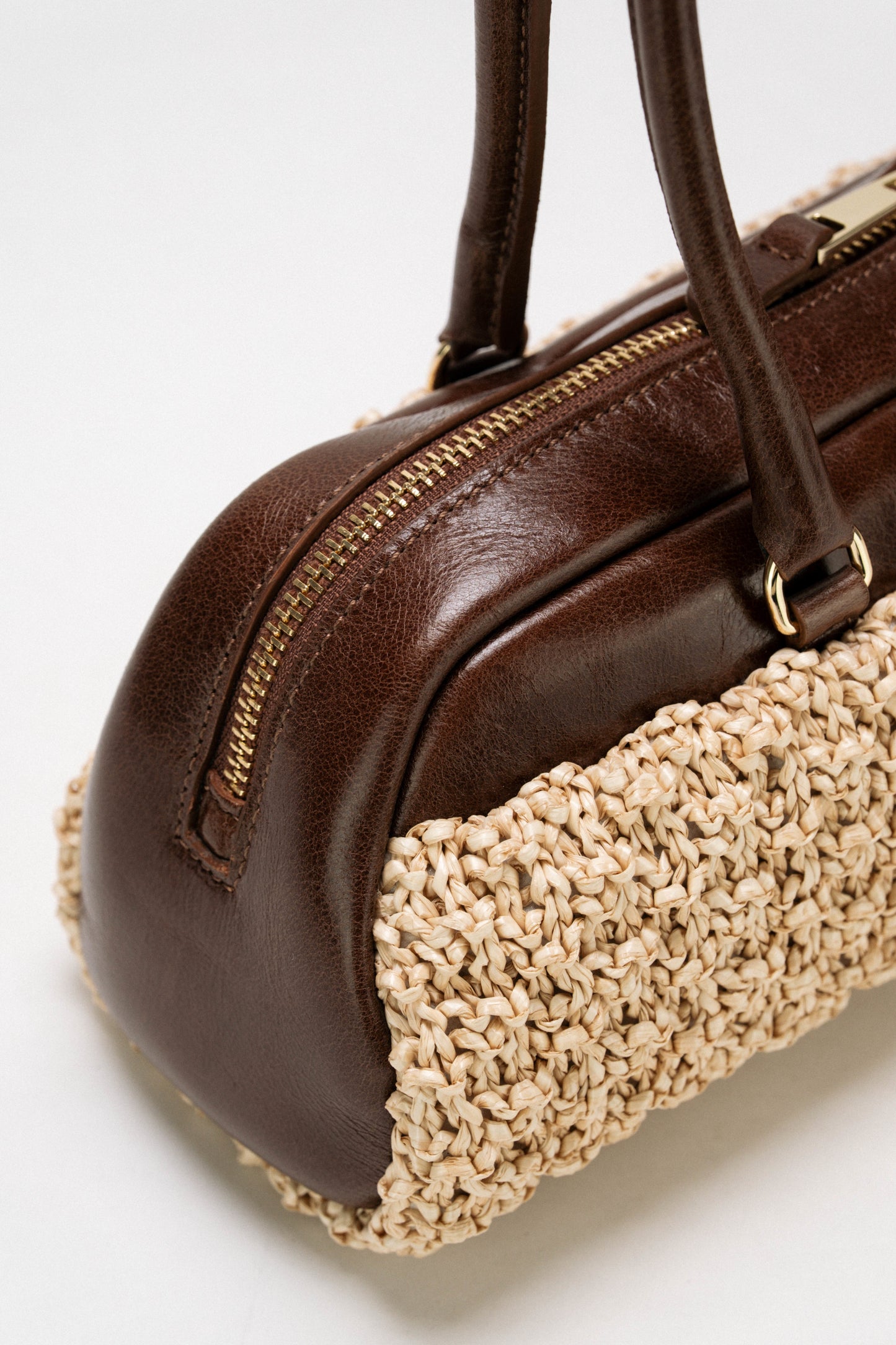 [Nuovo] Stacy Medium Natural Brown – Borsa in paglia macramè