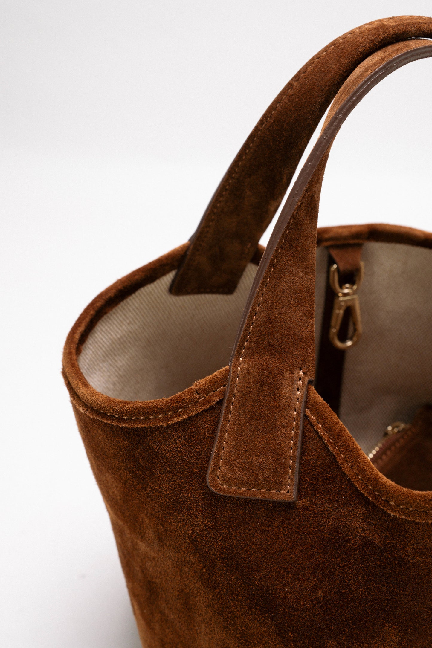 [Nuovo] Sara Small in canvas naturale & pelle scamosciata - Borsa tote reversibile