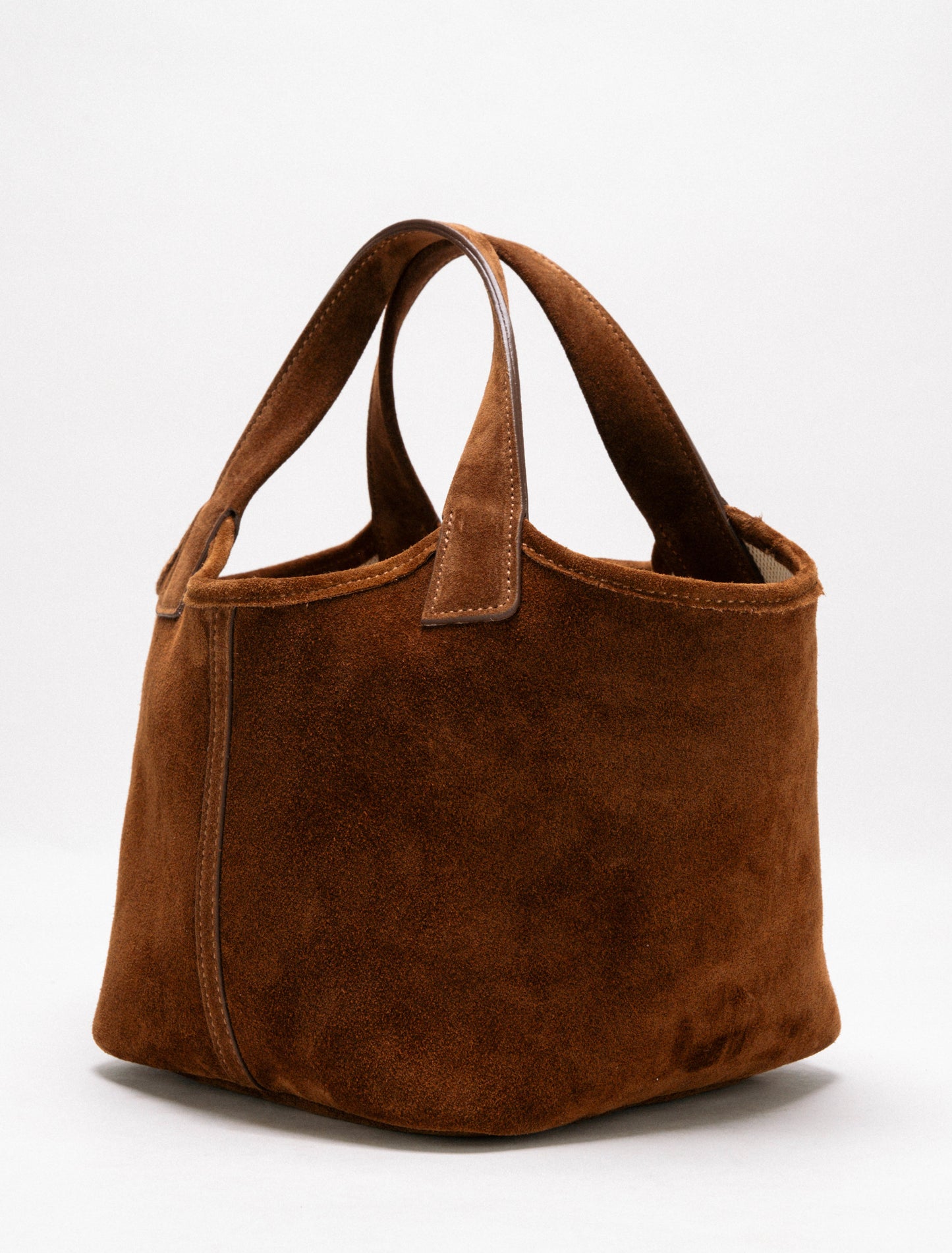 [Nuovo] Sara Small in canvas naturale & pelle scamosciata - Borsa tote reversibile