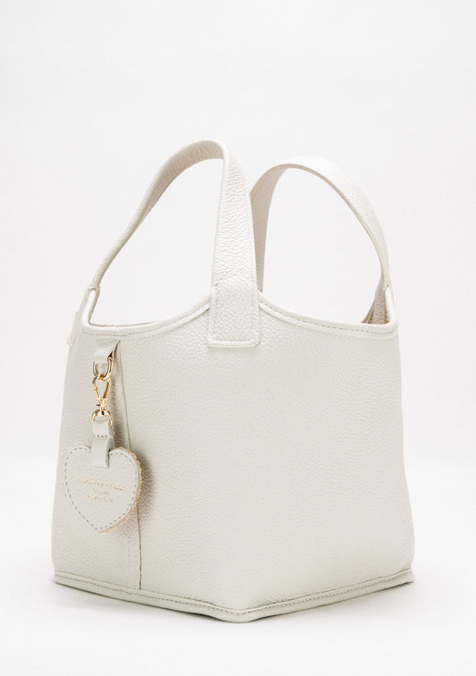 [Nuovo] Sara Small White & Natural - Borsa tote reversibile