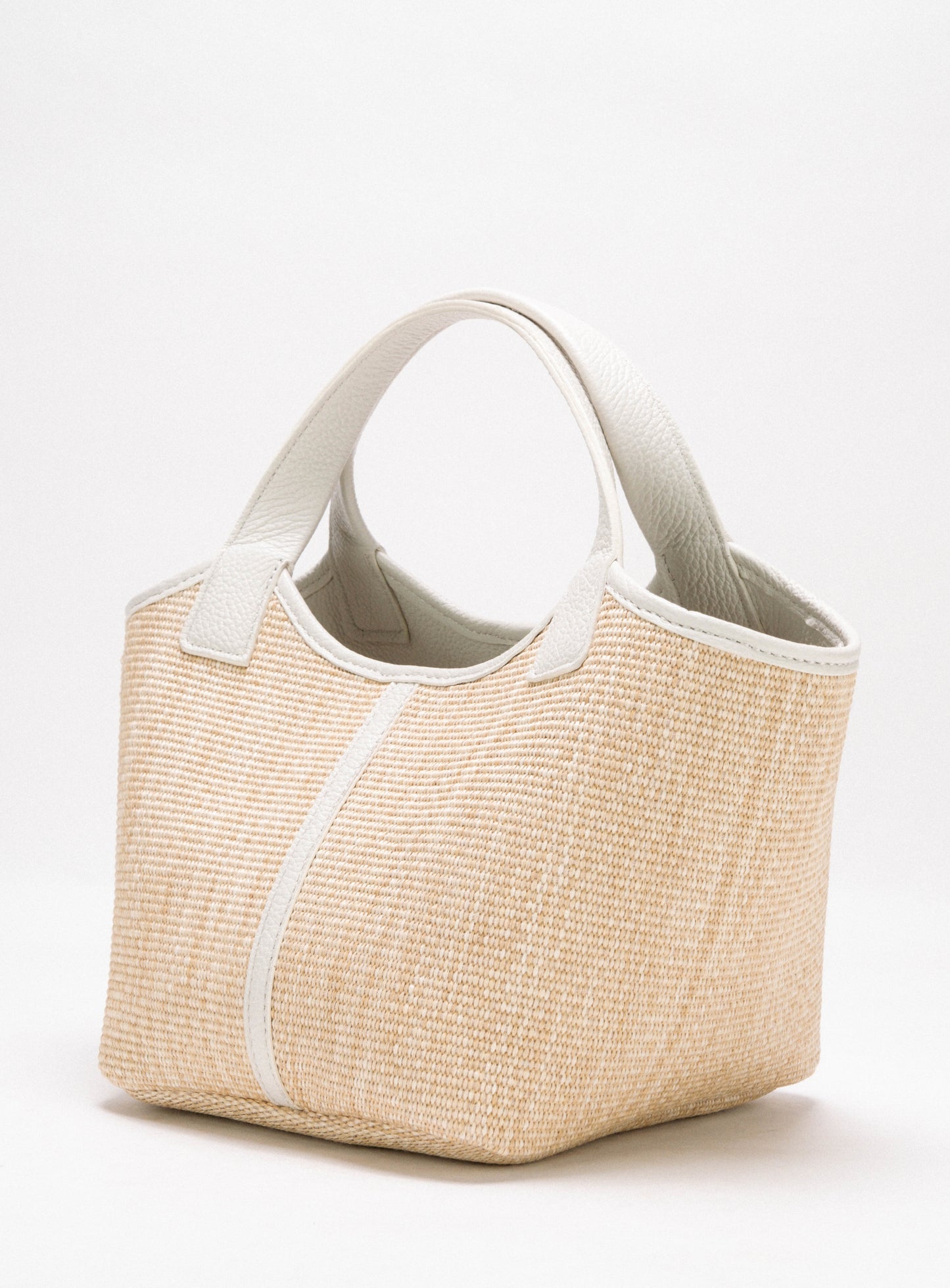 [Nuovo] Sara Small White & Natural - Borsa tote reversibile