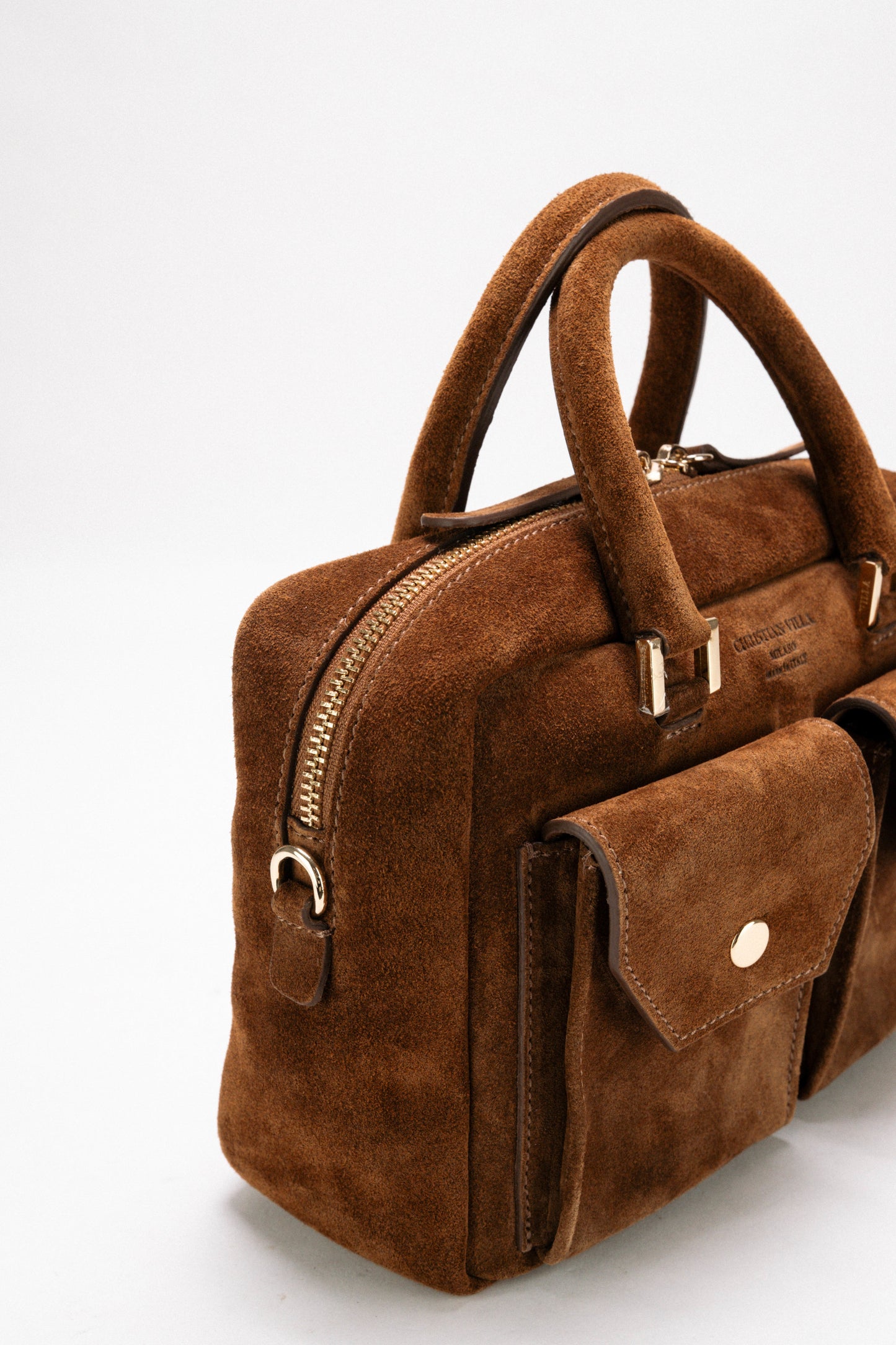 [Nuova] Sophie Media Cognac Suede – Borsa compatta in suede dal carattere raffinato