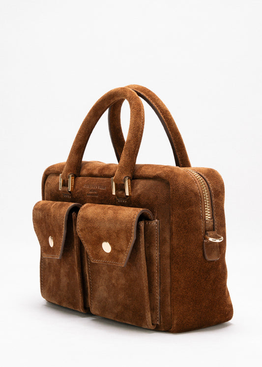 [Nuova] Sophie Media Cognac Suede – Borsa compatta in suede dal carattere raffinato
