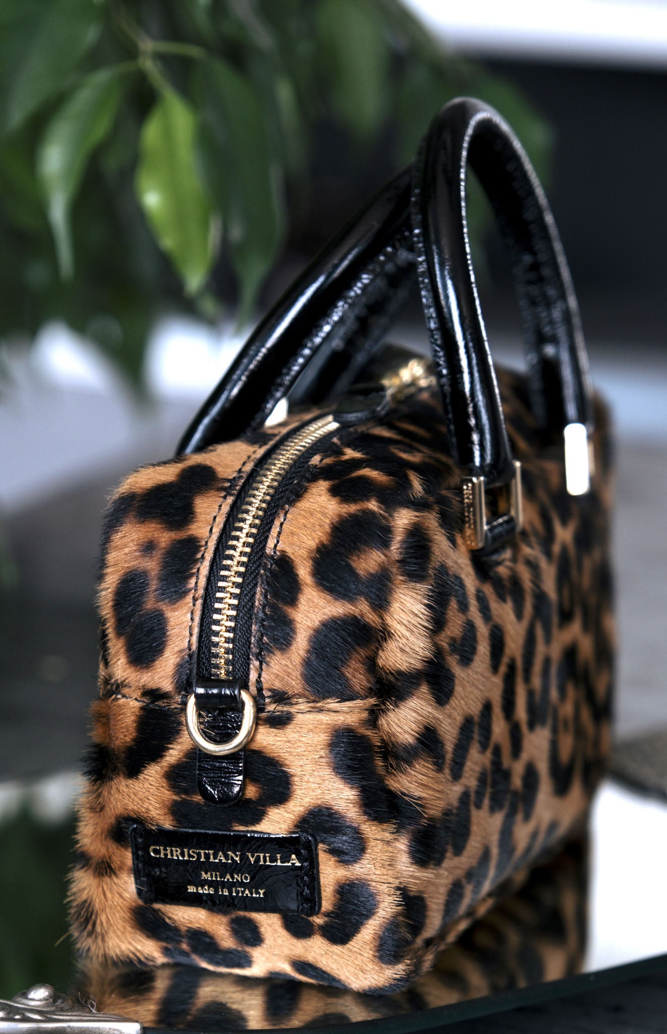 Alina Medium Leopard – A timeless cavallino leather bag with bold style