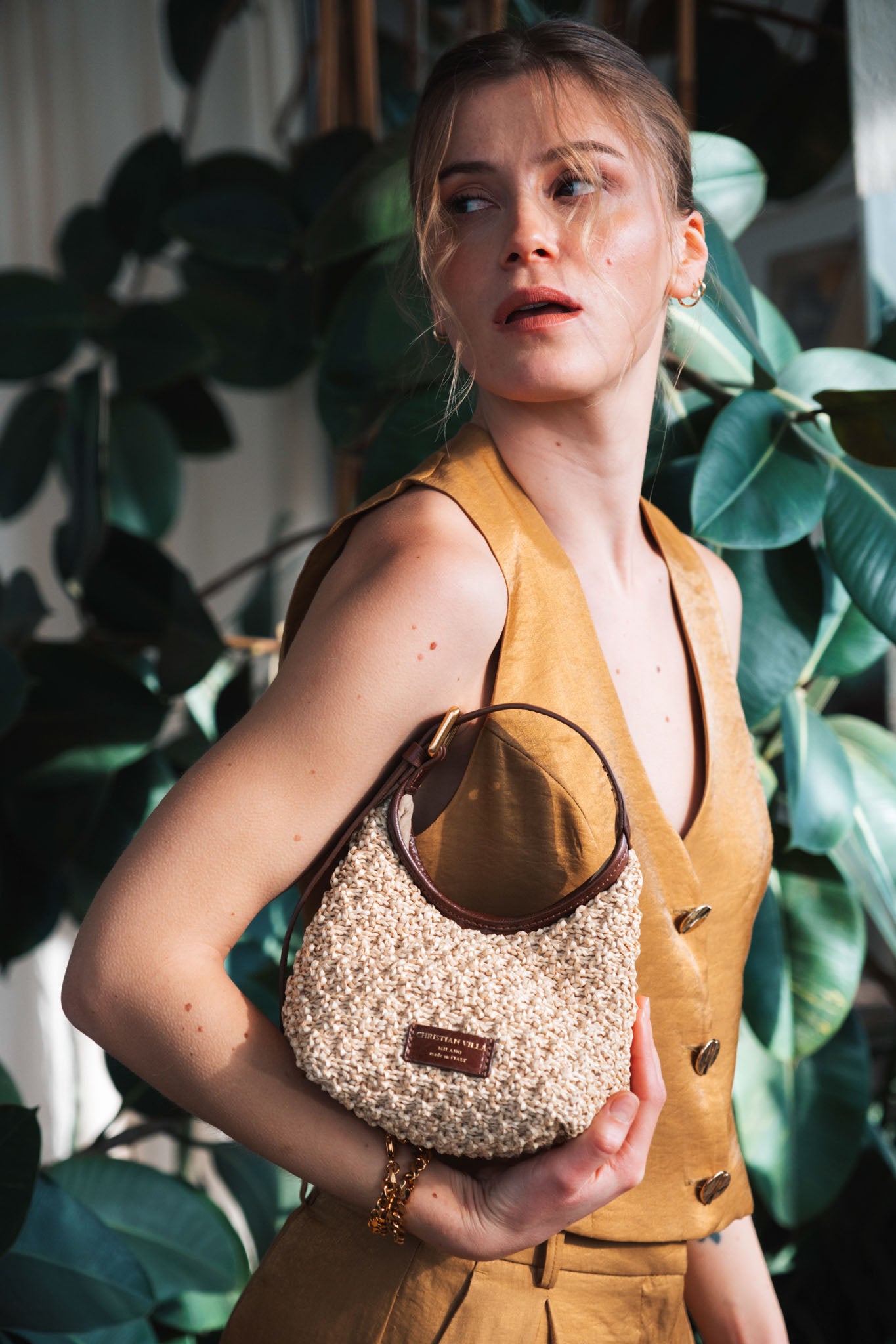 [New] Alma Mini Natural Brown – Mini straw macramé summer bag
