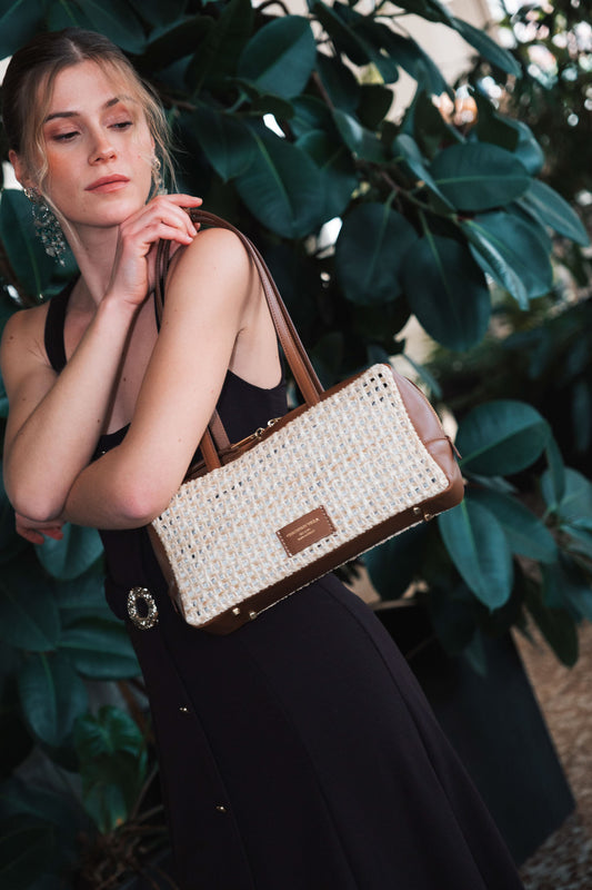 [New] Selina Small Natural Brown – Small raffia macramé summer bag