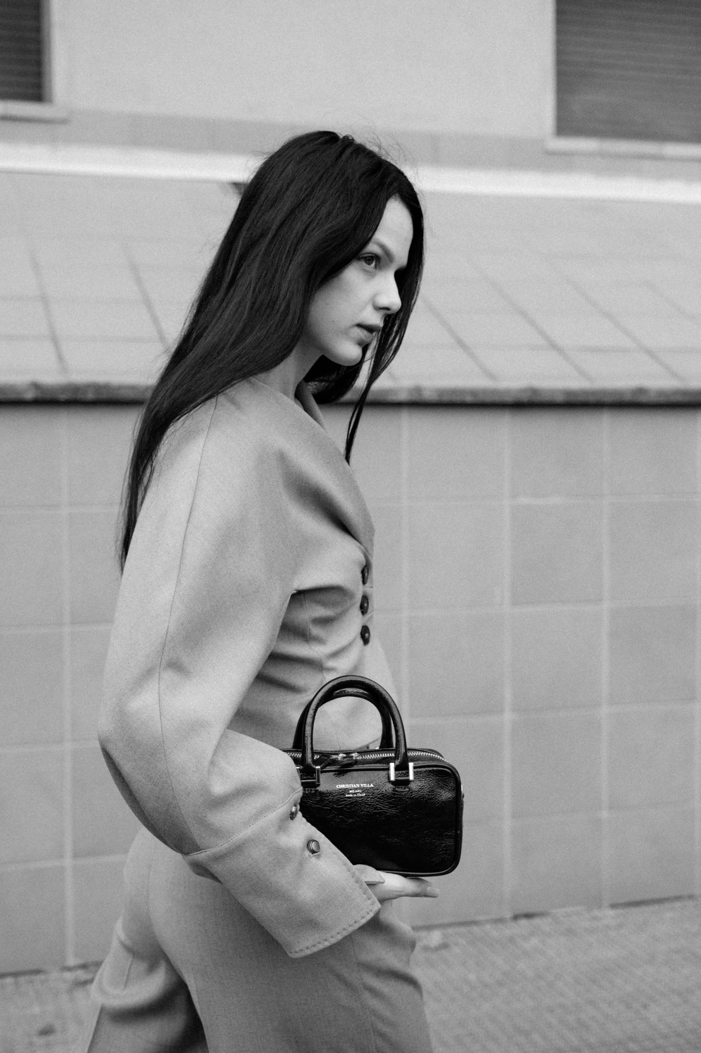 Jenny Small Black | Handmade Italian Athene patent leather bag