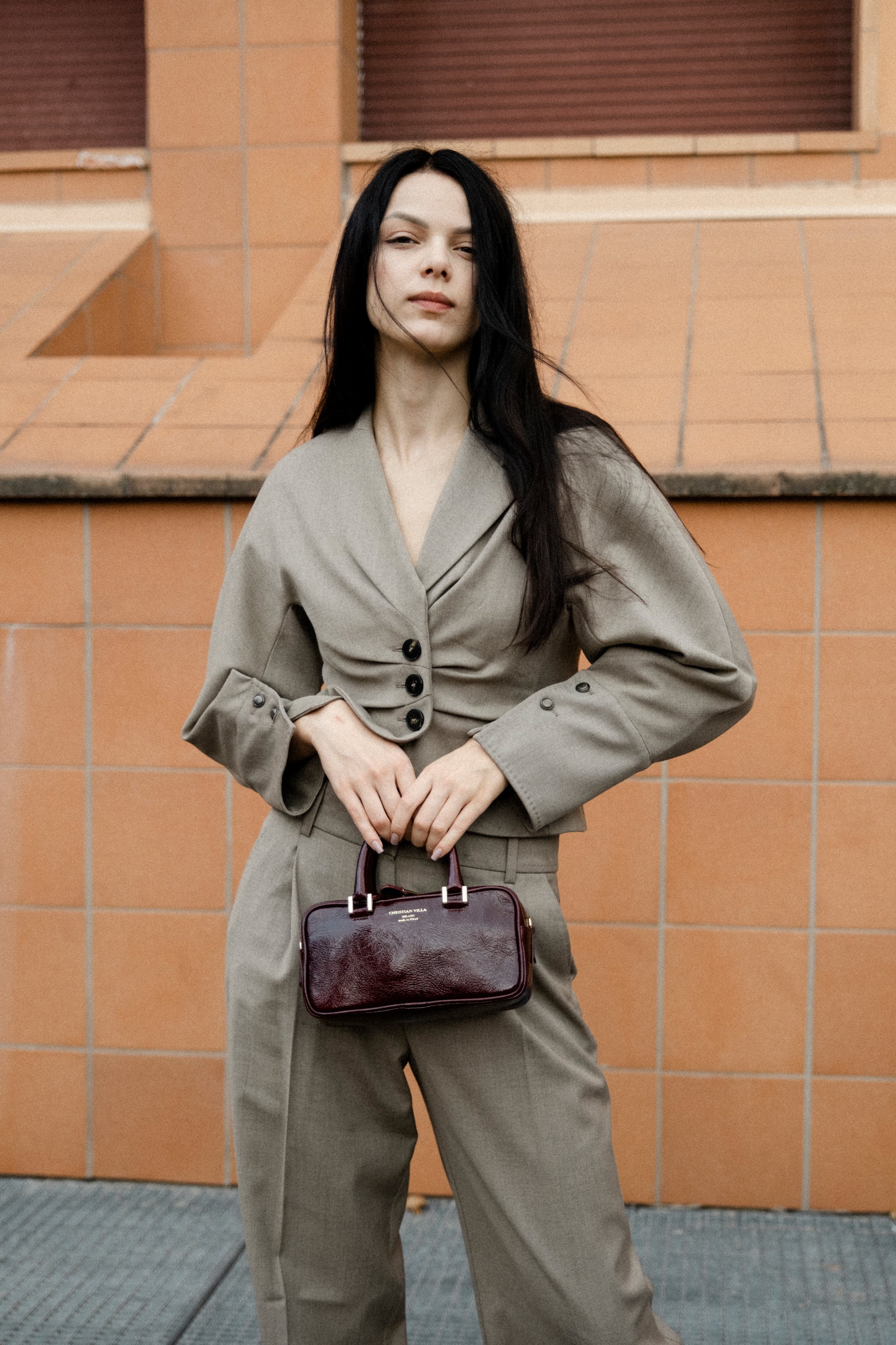 Jenny Small Burgundy | Handmade Italian bag in Athene leather