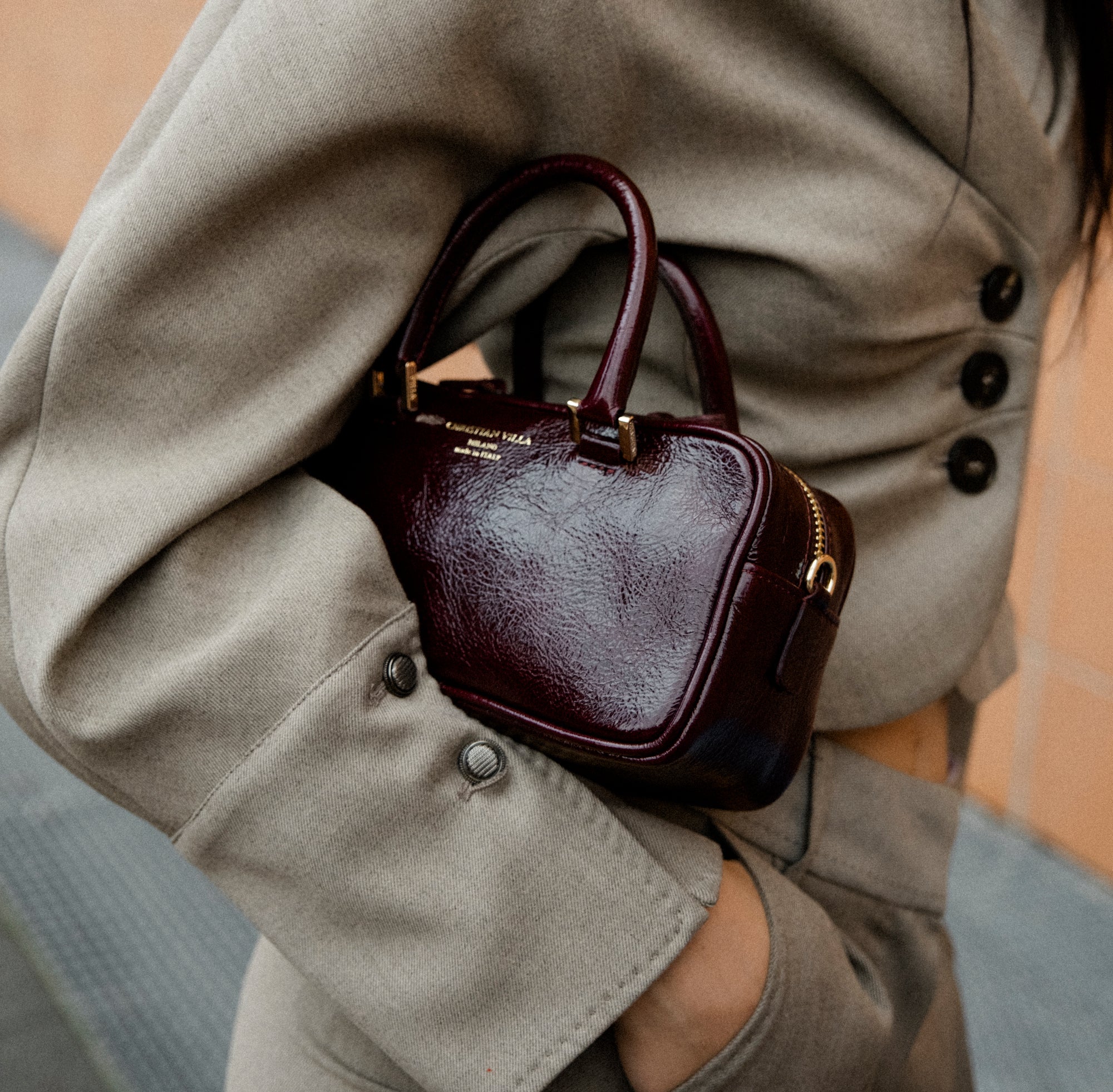 Jenny Small Burgundy | Handmade Italian bag in Athene leather